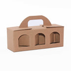 Borsina in cartone avana per tre vasetti, 25x8H9 cm (kit da 10)