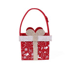 Borsina in feltro rosso Pacco Dono, 12x7H12 cm (kit da 10)
