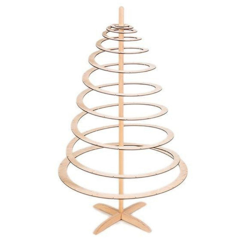 Decorazione Albero di Natale a spirale in legno, 50X50H85 cm