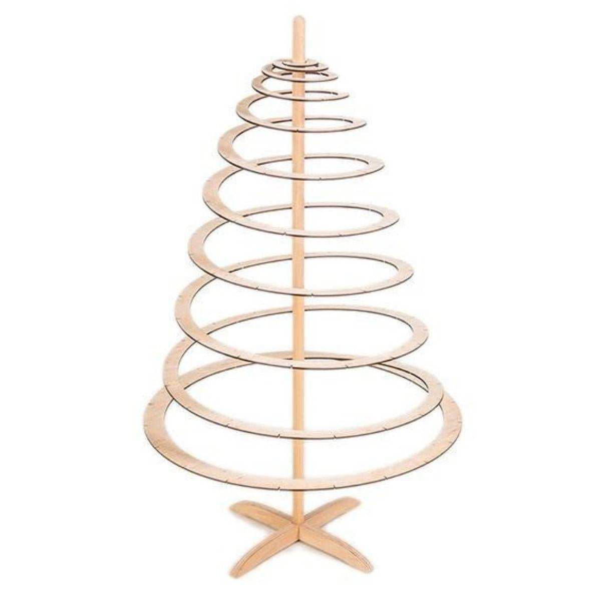 Decorazione Albero di Natale a spirale in legno, 50X50H85 cm
