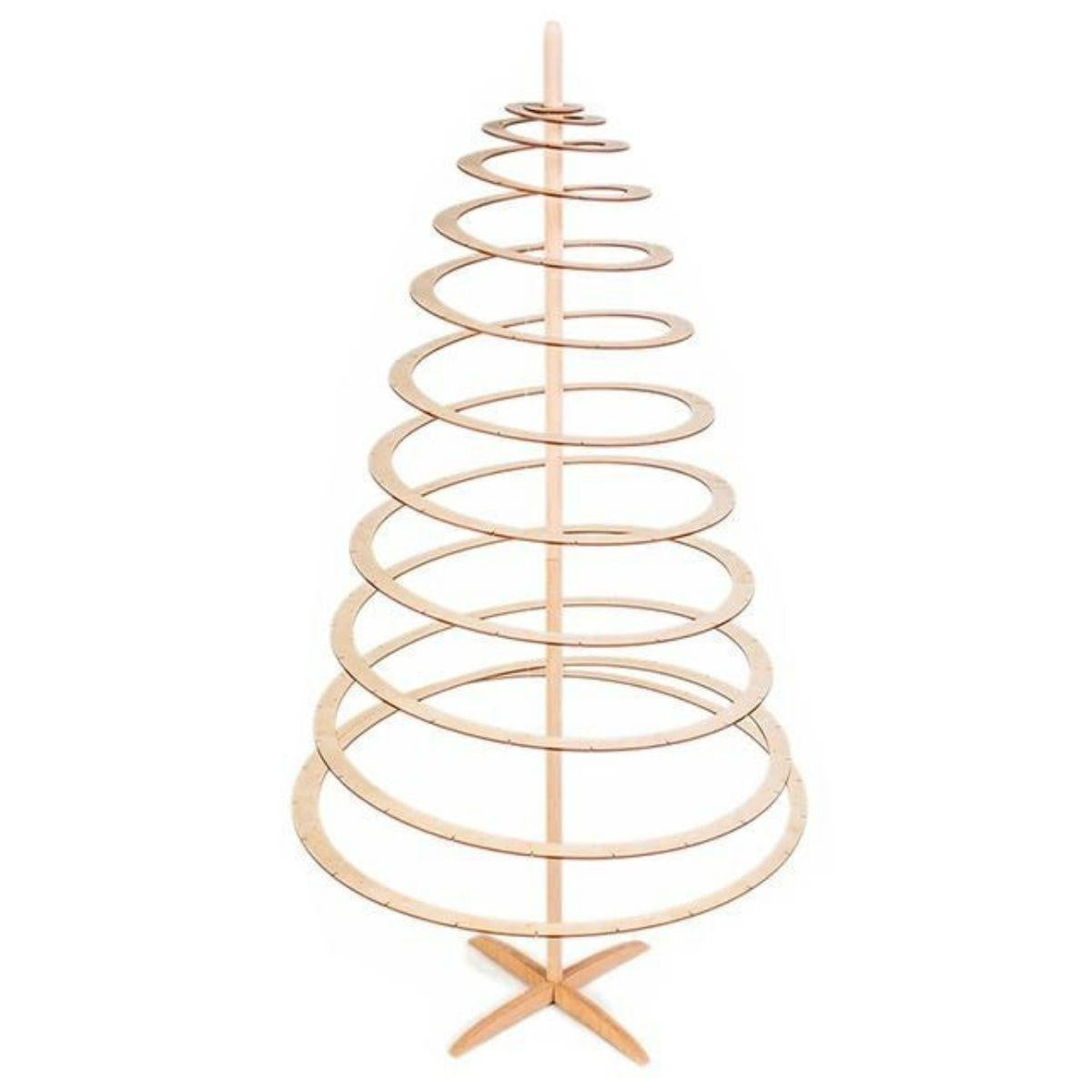 Decorazione Albero di Natale a spirale in legno, 72X72H138 cm