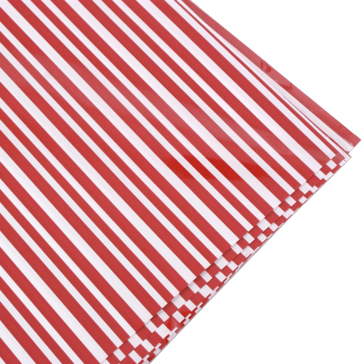 Busta in carta perlata a righe rosse, 20x35 cm, confezione da 50 (kit da 3)