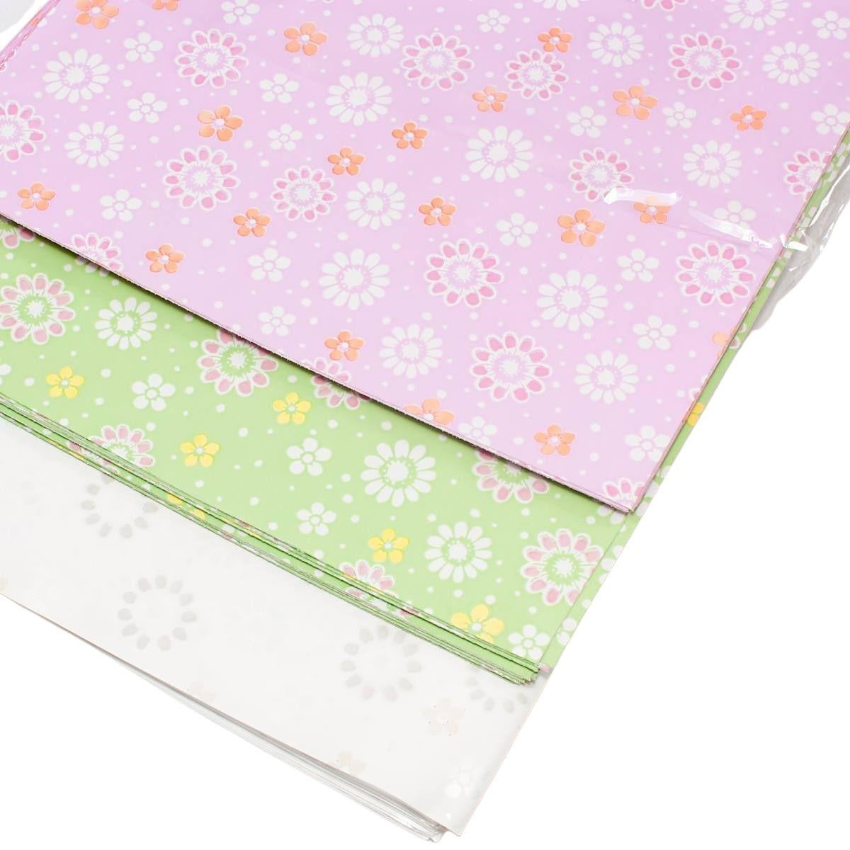 Buste da confezione a stampa floreale, confezione da 100, 25x40 cm