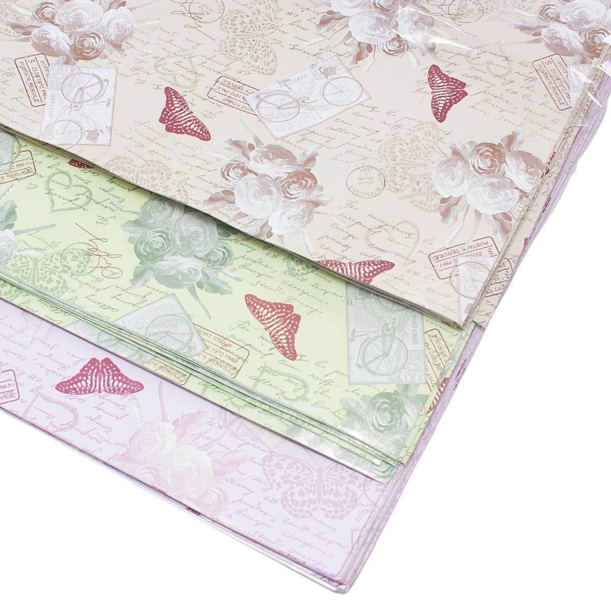 Buste da confezione con stampa vintage, 25x40 cm, confezione da 100
