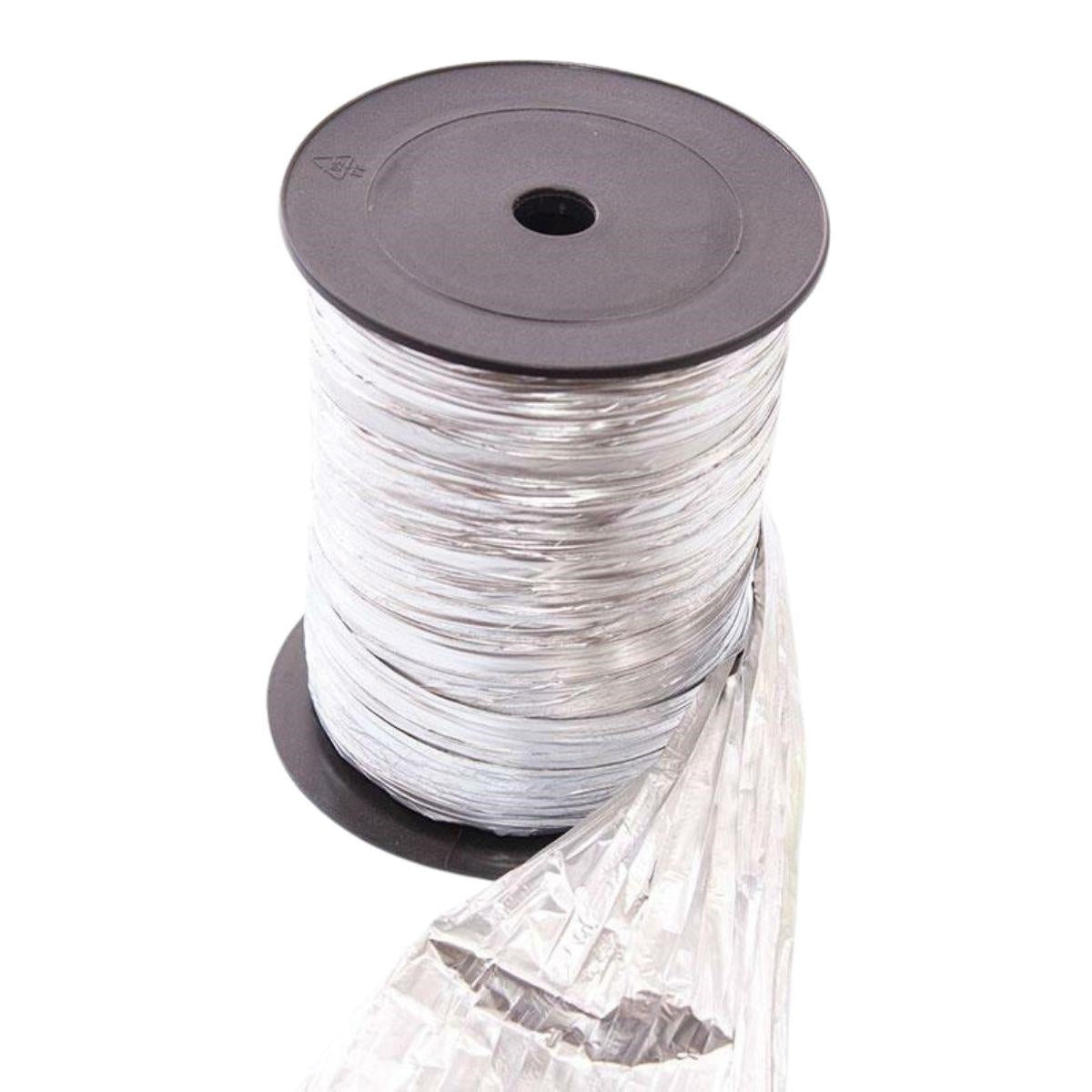 Rocchetto di nastro argento lucido, 50 mt (kit da 3)