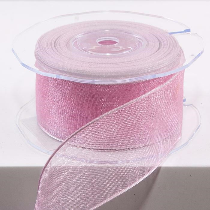Nastro in organza animato rosa, 38 mm x 20 m (kit da 3)