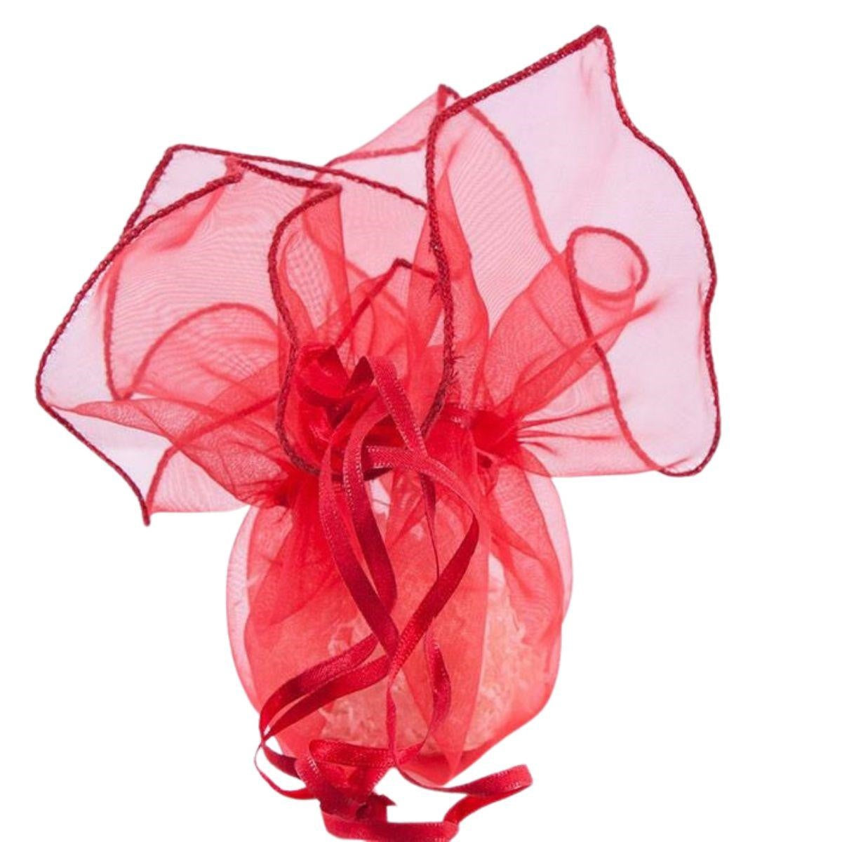 Sacchetto in organza rossa, confezione da 10, 20 cm (kit da 5)