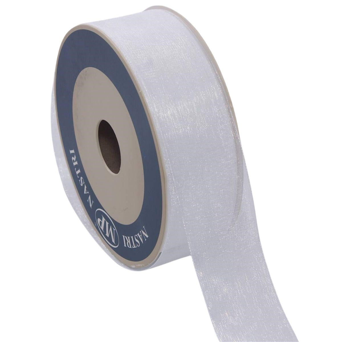 Nastro di organza bianco, 40 mm x 50 m (kit da 3)
