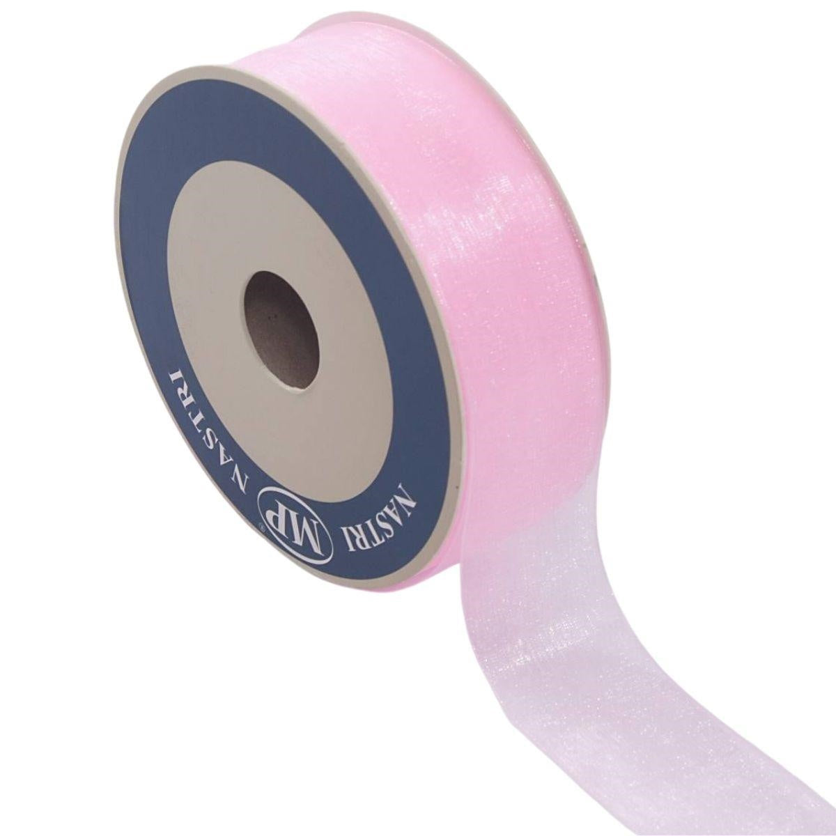 Nastro di organza rosa, 40 cm x 50 m (kit da 3)