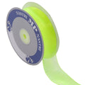 Nastro in organza verde fluo, 4 cm x 50 mt (kit da 3)