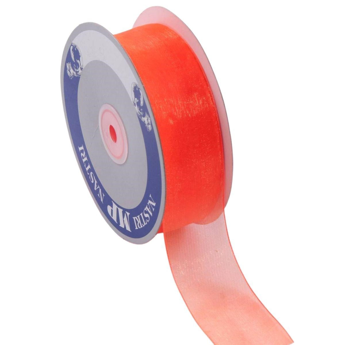 Nastro di organza arancione fluo, 4 cm x 50 m (kit da 3)
