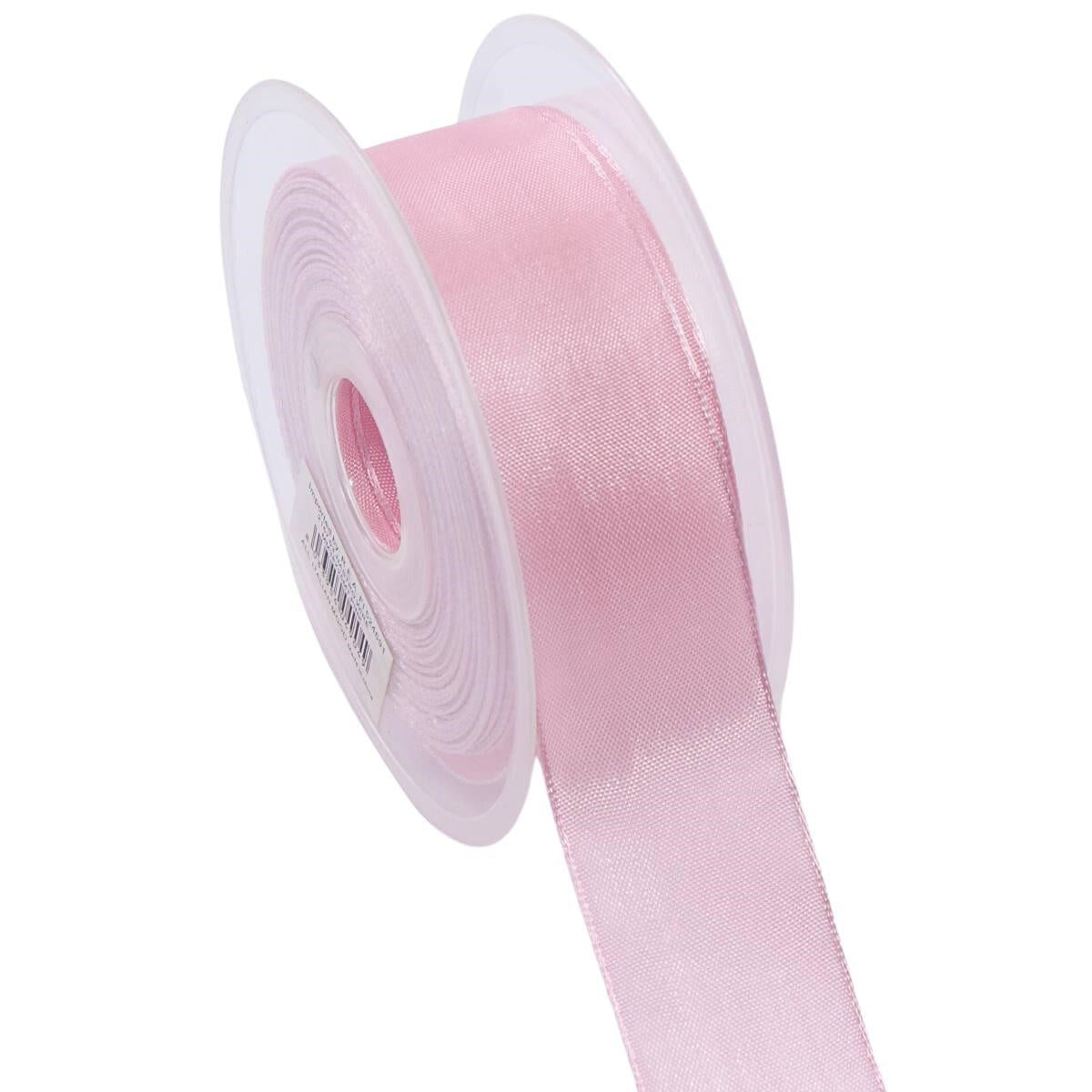 Rocchetto di nastro in organza rosa, 4 cm x 25 mt (kit da 3)