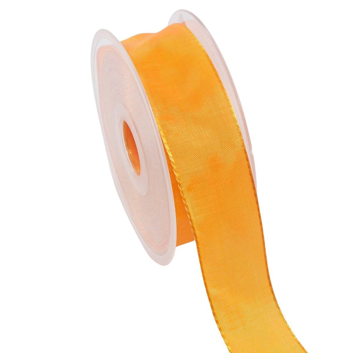 Rocchetto di nastro in organza arancione, 4 cm x 25 mt (kit da 3)