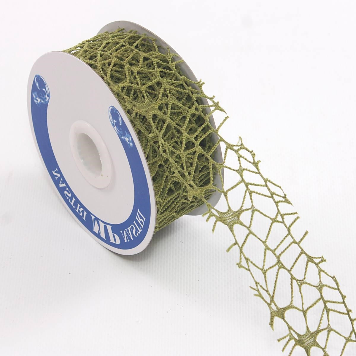 Rocchetto di nastro verde oliva, 4 cm x 10 m (kit da 10)