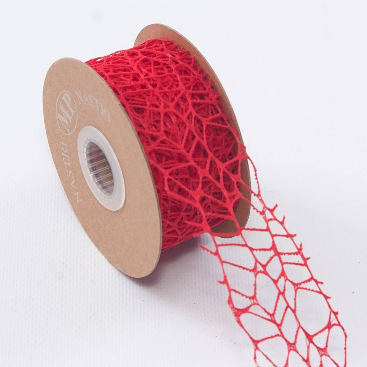 Rocchetto di nastro a rete rosso, 4 cm x 10 m (kit da 10)