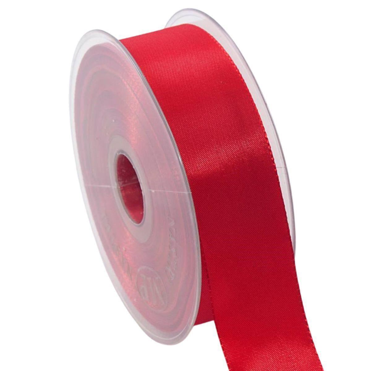 Rocchetto di taffetà rosso, 4 cm x 50 m (kit da 3)