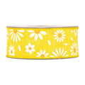 Rocchetto di nastro animato giallo con margherite, 4 cm x 10 m (kit da 3)