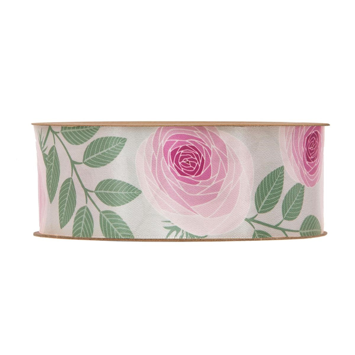 Rocchetto di nastro bianco Romantic Roses, 4 cm x 15 mt