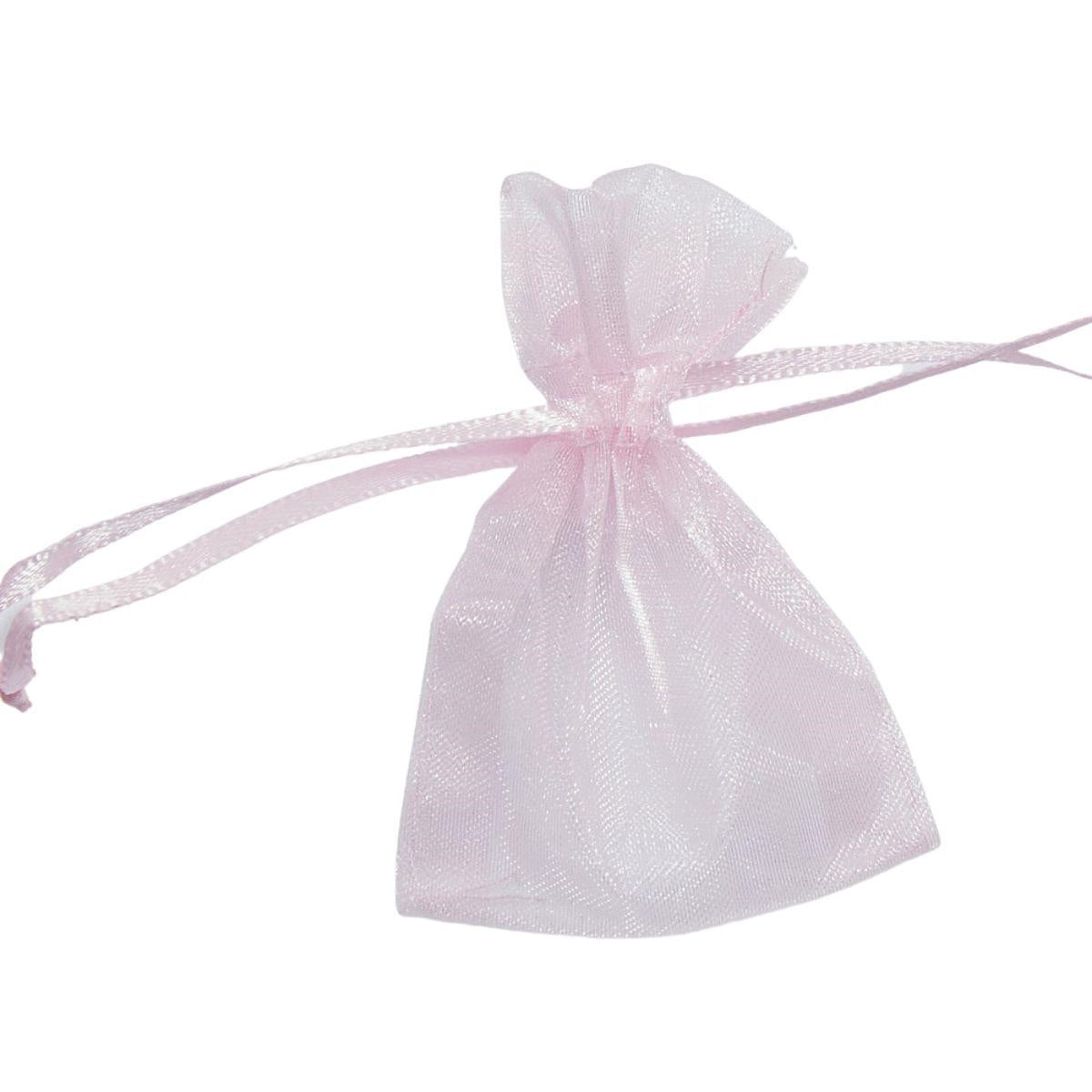 Bustina in organza rosa, confezione da 10, 5x7,5 cm (kit da 10)