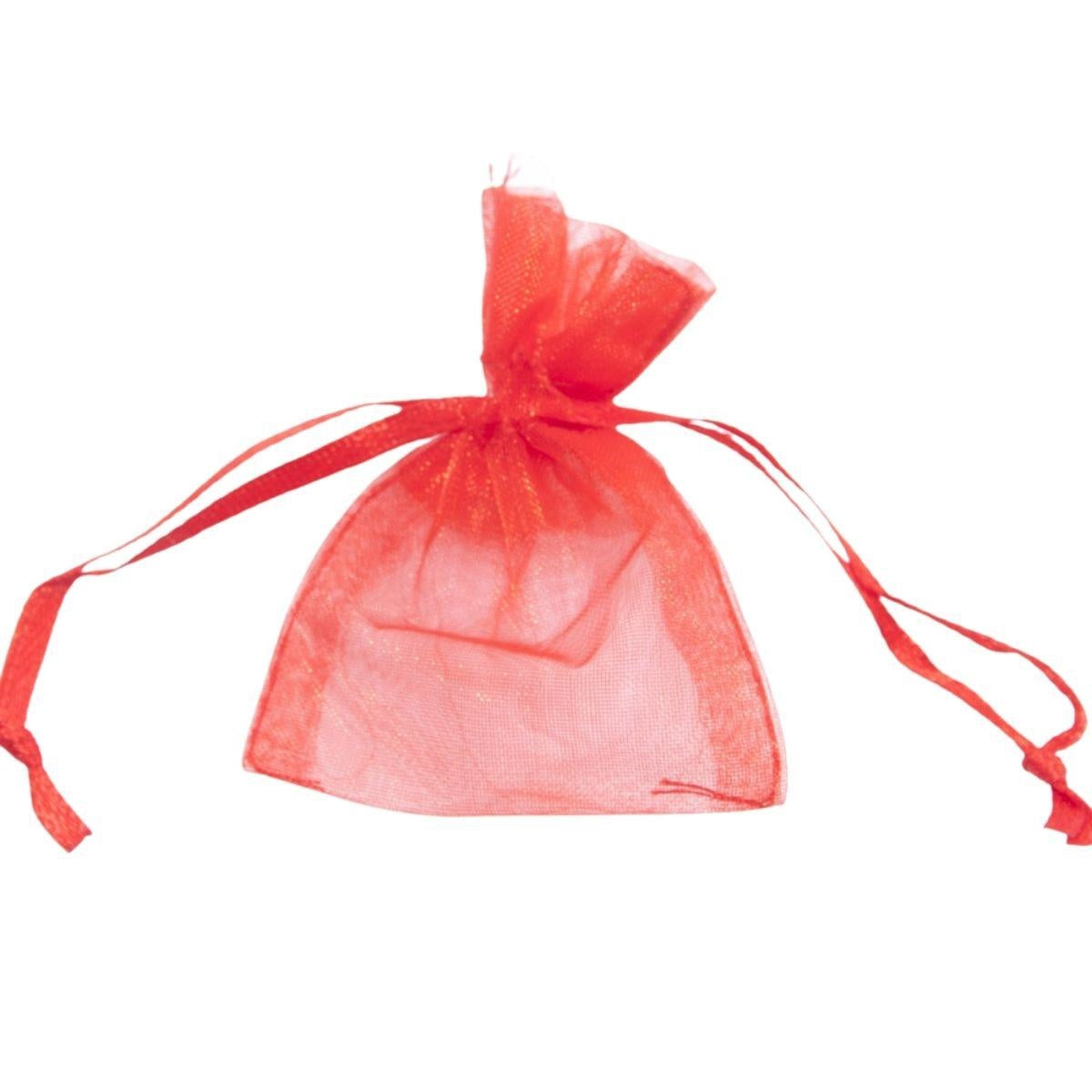 Bustina in organza rossa, 7,5H5 cm, set da 10 (kit da 10)