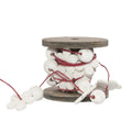 Rocchetto di filo rosso con palline bianche, 3 mt (kit da 10)