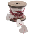 Rocchetto di filo rosso con cuori bianchi, 3 m (kit da 10)