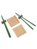 Vassoio per sushi in bambù con bacchette, per due persone (kit da 10)