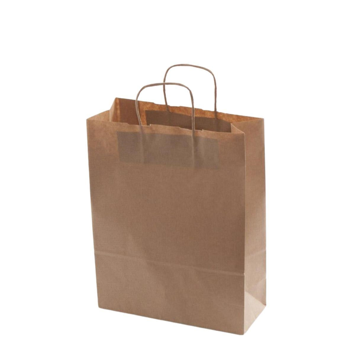 Shopper di carta avana 18H24 cm, confezione da 25
