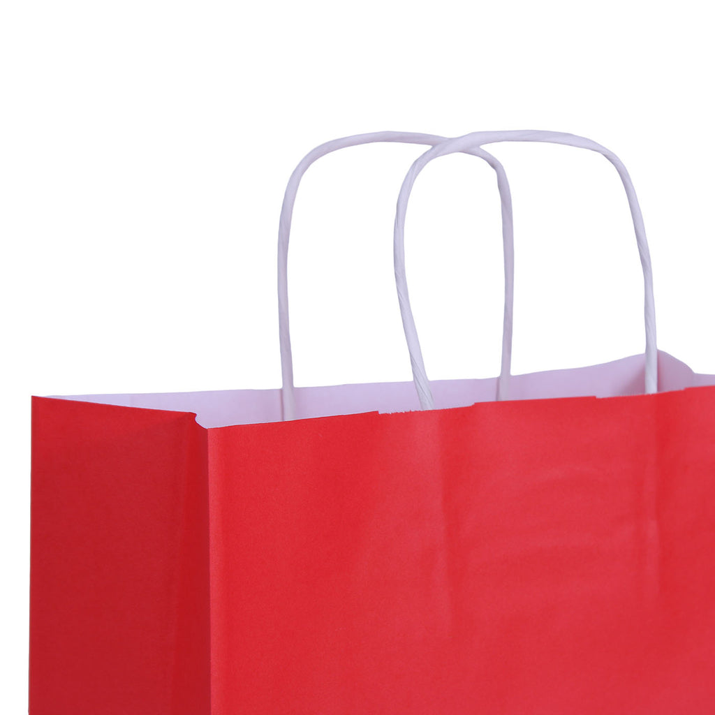 Shopper in carta rossa con interno bianco, confezione da 25, 24x10H31 cm