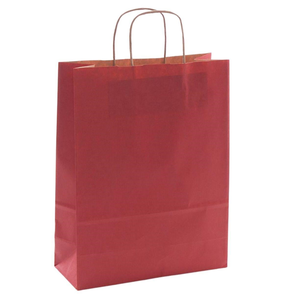 Busta shopper rossa in carta, 32x41 cm, confezione da 25