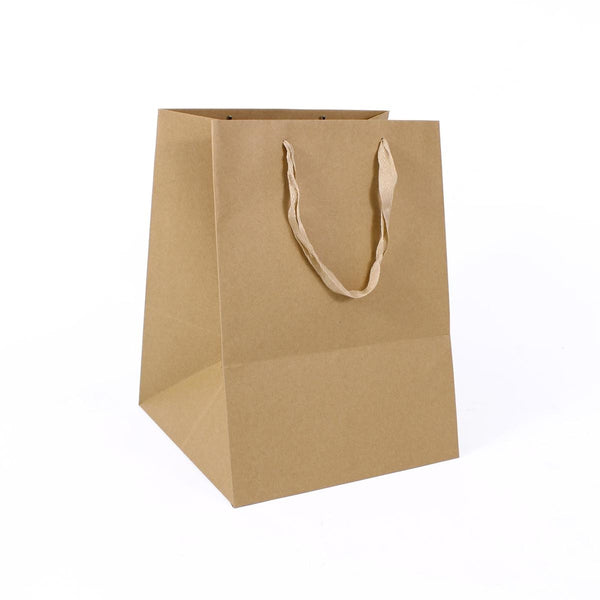 Shopper per panettone in carta avana, 26x26x35 cm, 10 per confezione