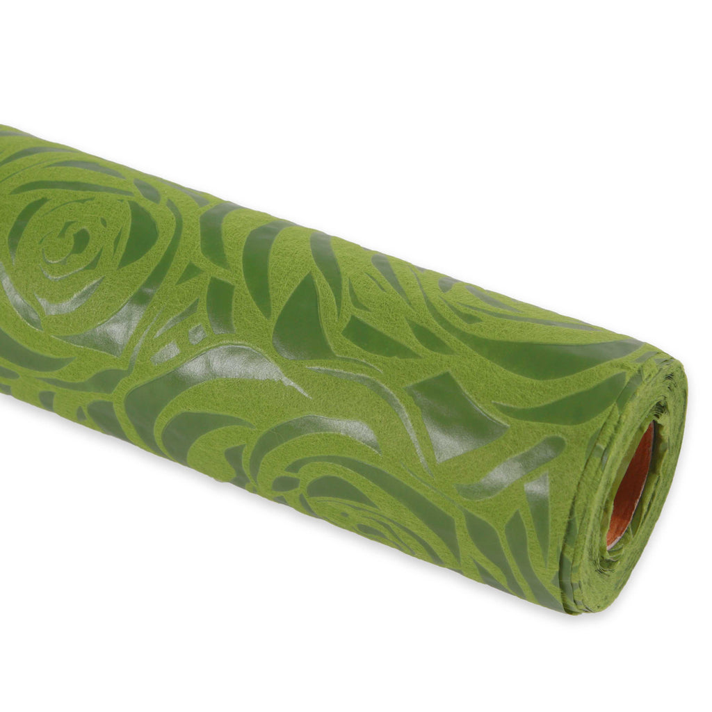 Bobina verde in tessuto non tessuto a stampa rose, 54 cm x 4,5 m (kit da 5)