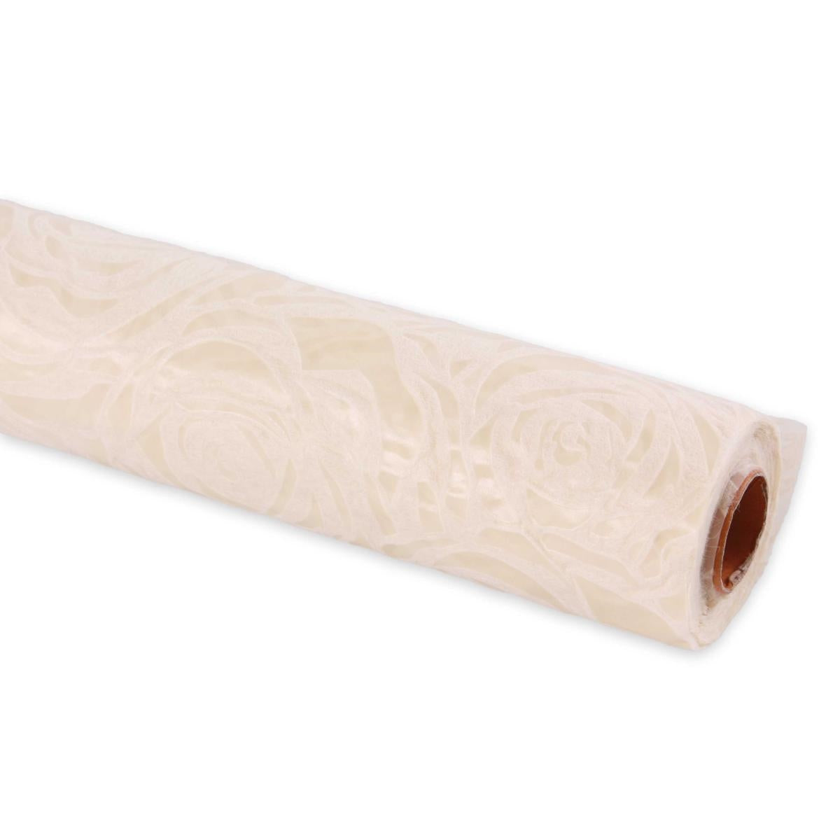 Bobina di tessuto non tessuto naturale a stampa rose, 54 cm x 4,5 m (kit da 5)