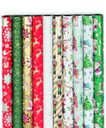 Carta regalo in rotolino fantasia natalizia, 70 cm x 2 m (kit da 10)