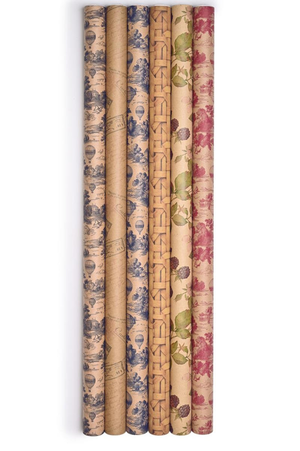 Carta regalo in rotolino fantasia vimini, 70 cm x 2 mt (kit da 10)