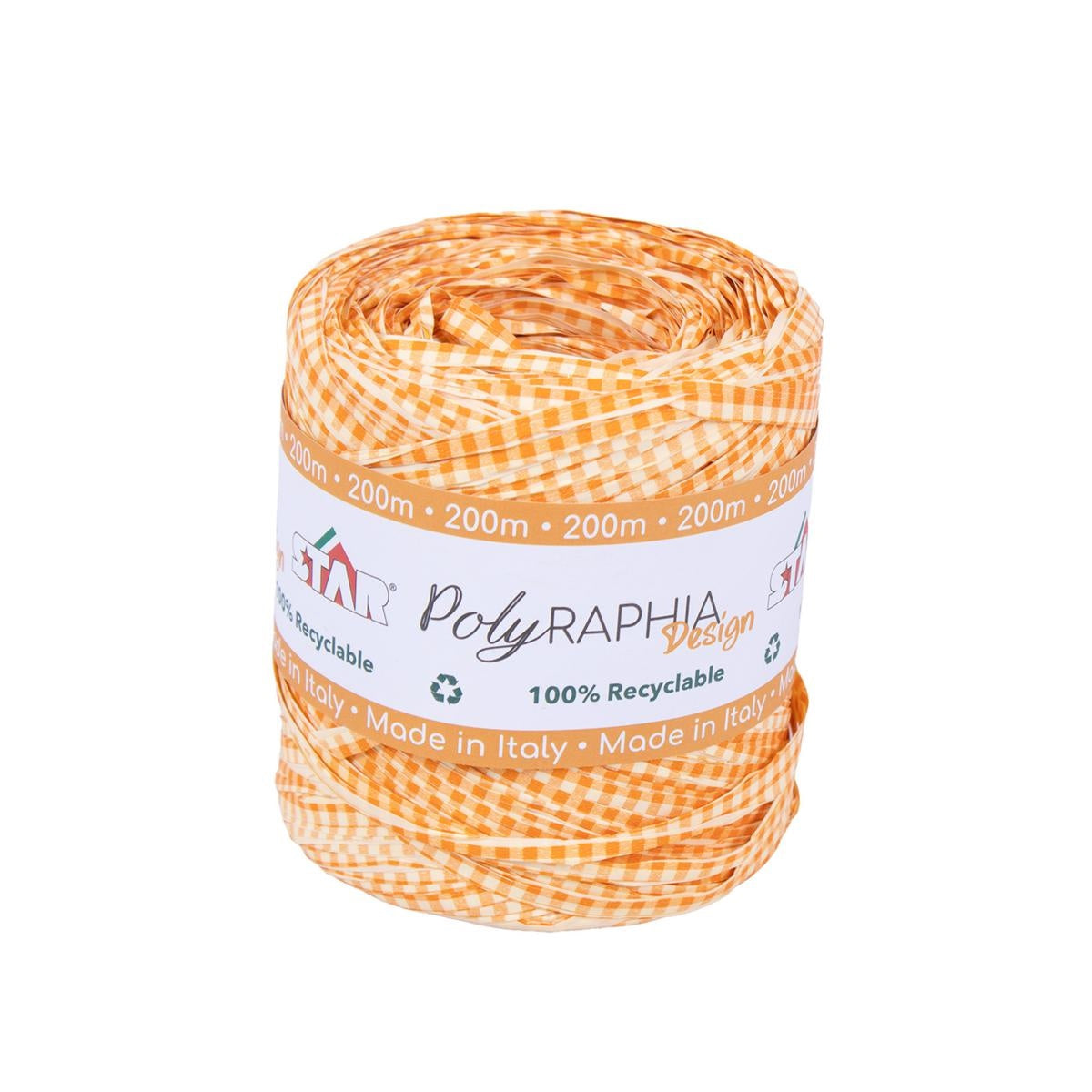 Polyraphia a quadretti arancio, 15 mm x 200 m