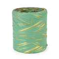 Rocchetto di polyraphia verde acqua e oro, 15 mm x 200 m (kit da 3)