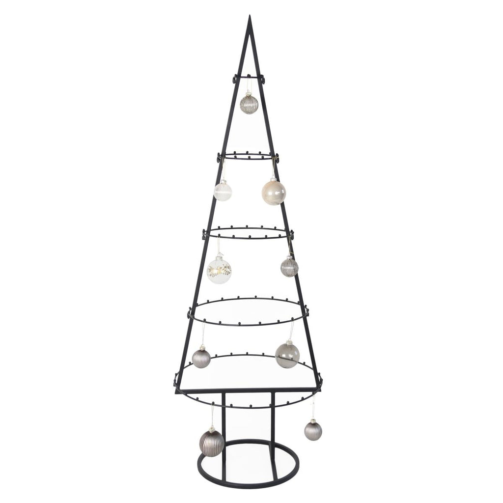 Decorazione albero stilizzato in metallo nero, 51X50H151 cm