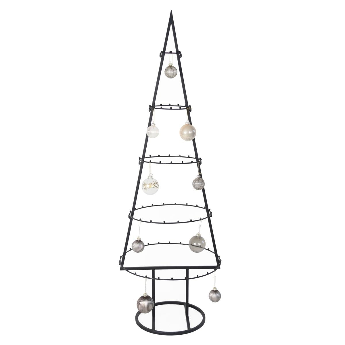 Decorazione albero stilizzato in metallo nero, 51X50H151 cm