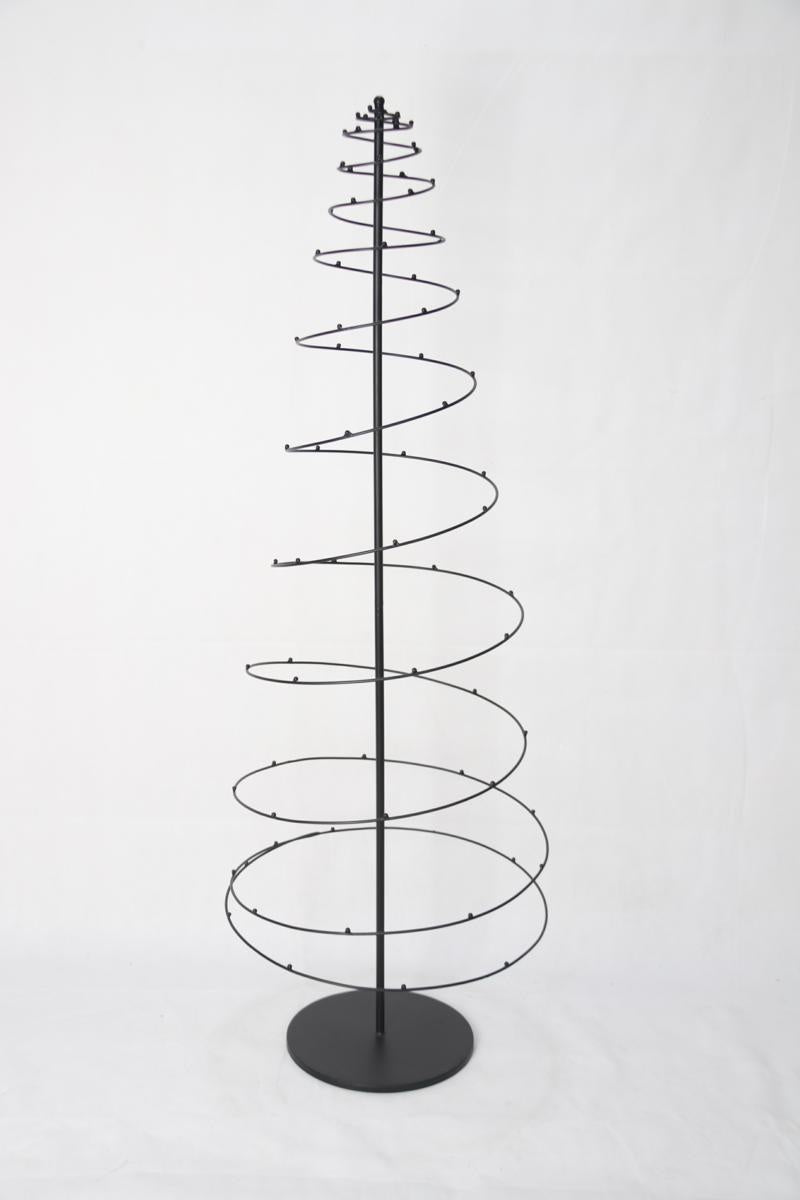 Decorazione albero a spirale in metallo nero, 40x40H125 cm