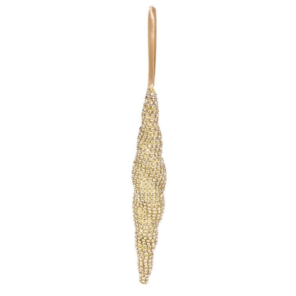 Decorazione natalizia pendente colore oro con strass