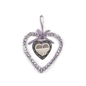 Decorazione da appendere cuore vimini, 25x25x2,5 cm