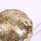 Decorazione natalizia palla con paillette dorate, Ø9 cm (kit da 10)
