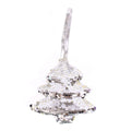 Decorazione natalizia albero con paillette argento, 11x3x11 cm (kit da 10)