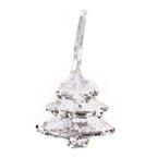 Decorazione natalizia albero con paillette argento, 11x3x11 cm (kit da 10)