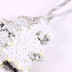 Decorazione natalizia albero con paillette argento, 11x3x11 cm (kit da 10)