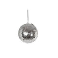 Decorazione natalizia a palla con paillette argento (kit da 10)