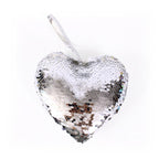 Decorazione natalizia a cuore con paillette argento, 13x4x13 cm (kit da 10)