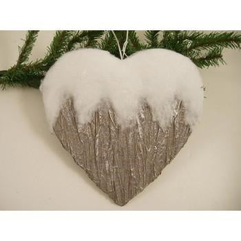 Cuore grigio con effetto neve (kit da 3)