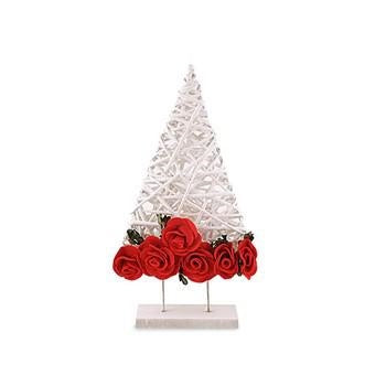 Albero vimini Decoraz. Rose rosse